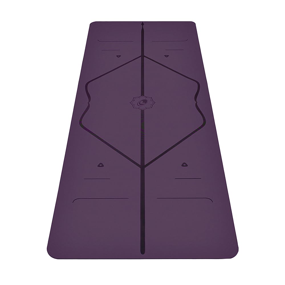 Liforme Original Yoga Mat – Free Yoga Bag Included - Patented Alignment System, Warrior-like Grip, Non-slip, Eco-friendly, sweat-resistant, long, wide, 4.2mm thick mat for comfort