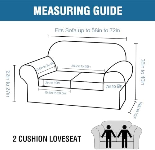 H.VERSAILTEX 3 Piece Stretch Sofa Covers Couch Covers