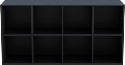 OSCHF 8-Cube Storage Shelf Bookcase - Wooden 4-Tier Floor Standing Open Bookshelf, Modern TV Stand up to 55 Inchs for Home and Office, Black