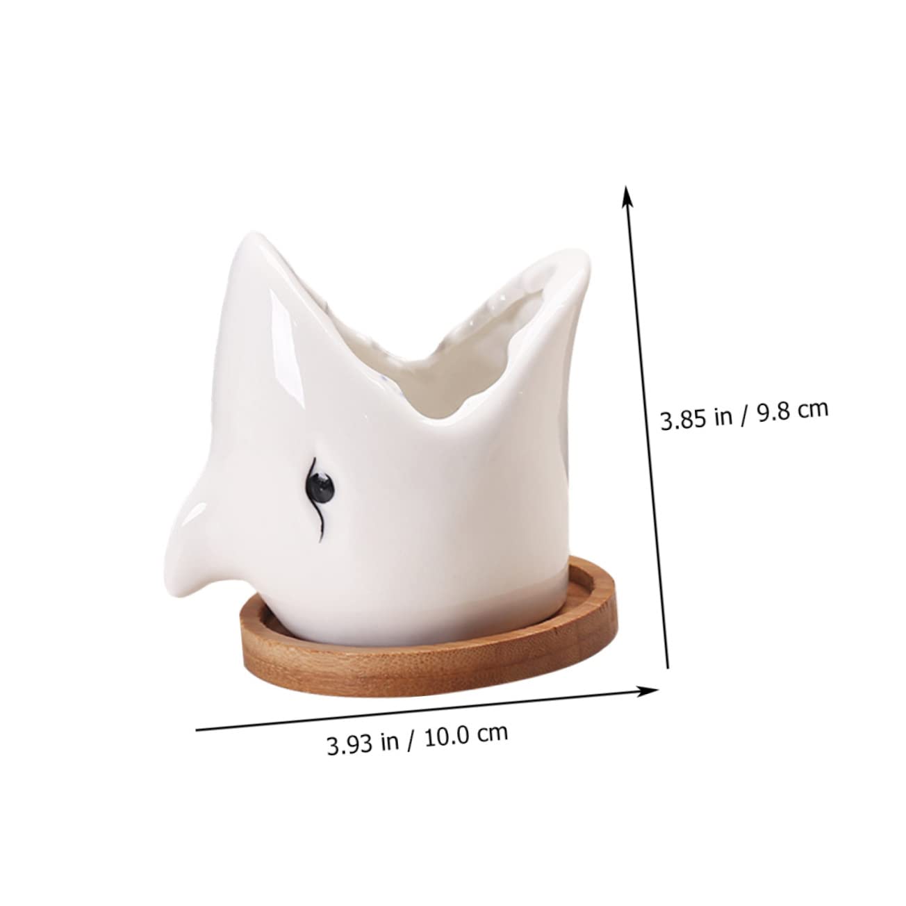 OFFSCH Adorable Ceramic Succulent Flowerpot Unique Big Mouth Shark Design for Indoor Decor Present for Friends and Planter