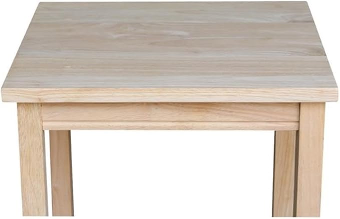 IC International Concepts, Portman Accent Table, Solid Real Wood, Sturdy