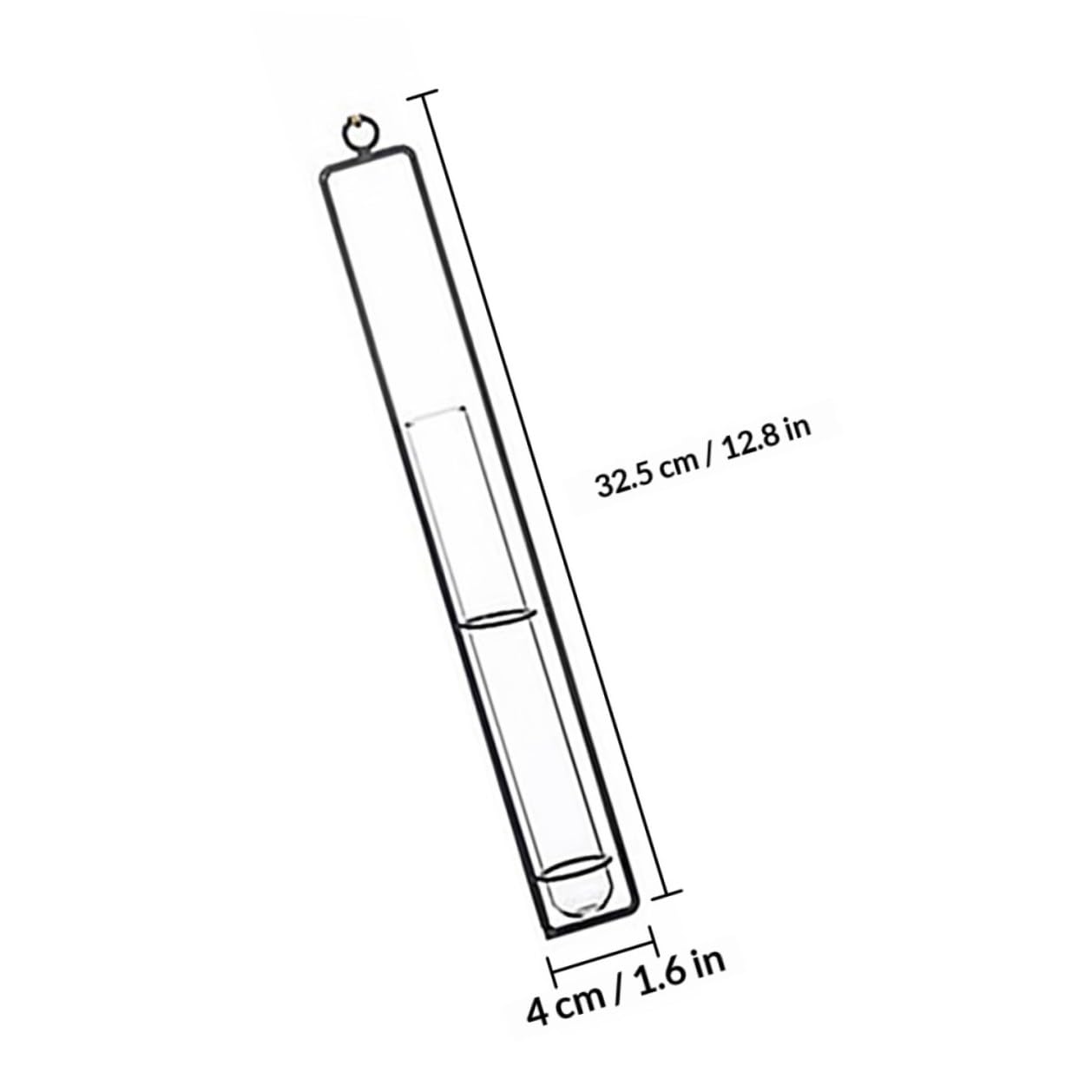 BESTonZON Wall Hanging Hydroponic Glass Test Tube Flower Vase Set with Iron Frame Plant Propagation Tubes for Home Garden Decoration Includes 3 Hemp Ropes and 3 Adhesive Hooks