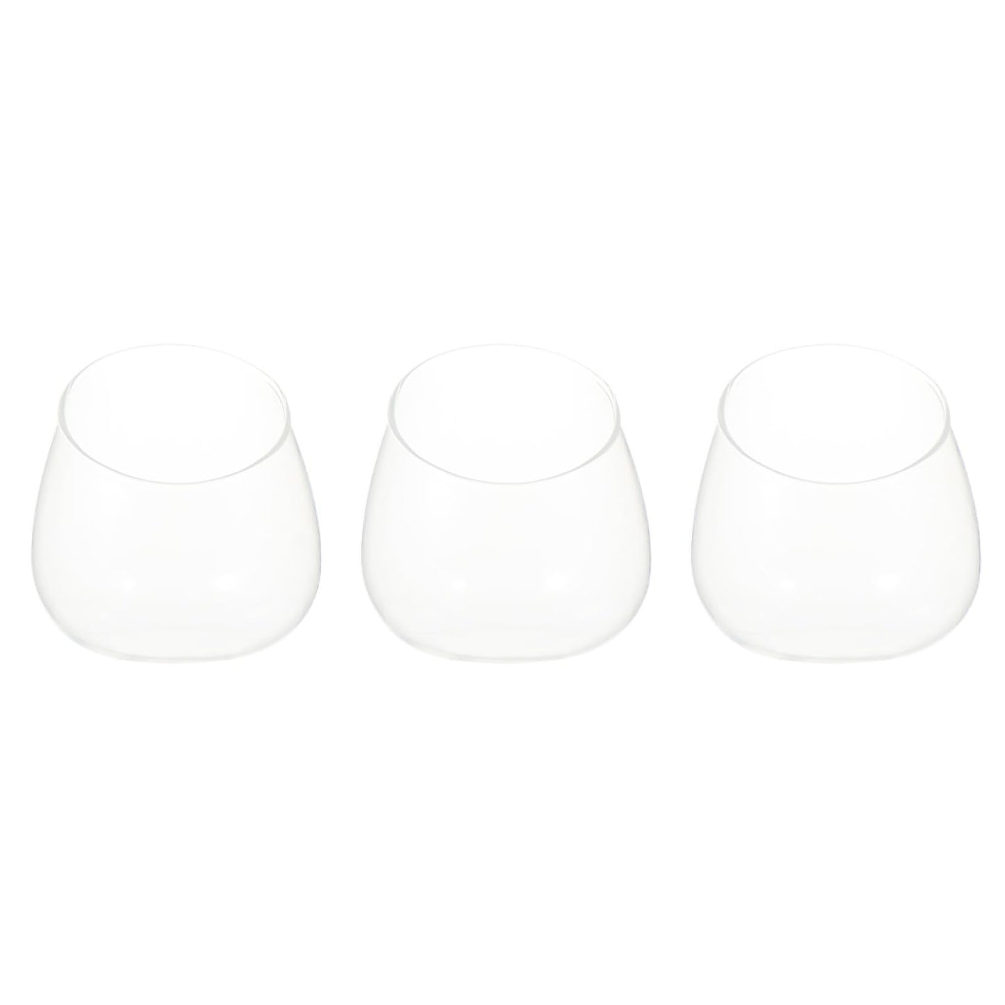 HOMOCONO 3pcs Slant Cut Glass Micro Landscape Bottle Ecological Terrarium Vase for Succulent Plants Desktop Tabletop Decoration