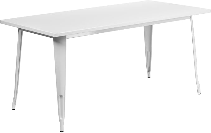 Flash Furniture Charis Commercial Grade 31.5" x 63" Rectangular White Metal