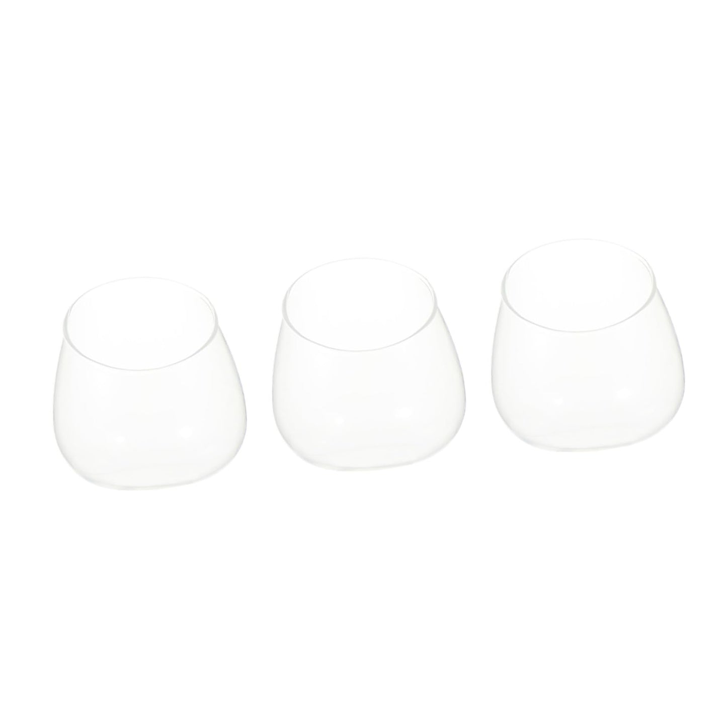 Healeved 3pcs Slant Cut Glass Bottle Micro Landscape Succulent Vase Set, Ecological Desk Terrarium Decoration for Home and Office
