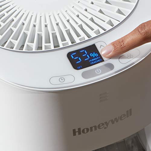 Honeywell Top Fill Tower Humidifier, Digital Humidistat, Black – Cool Mist Humidifiers for Bedroom, Home or Office with Space-Saving Tower Design