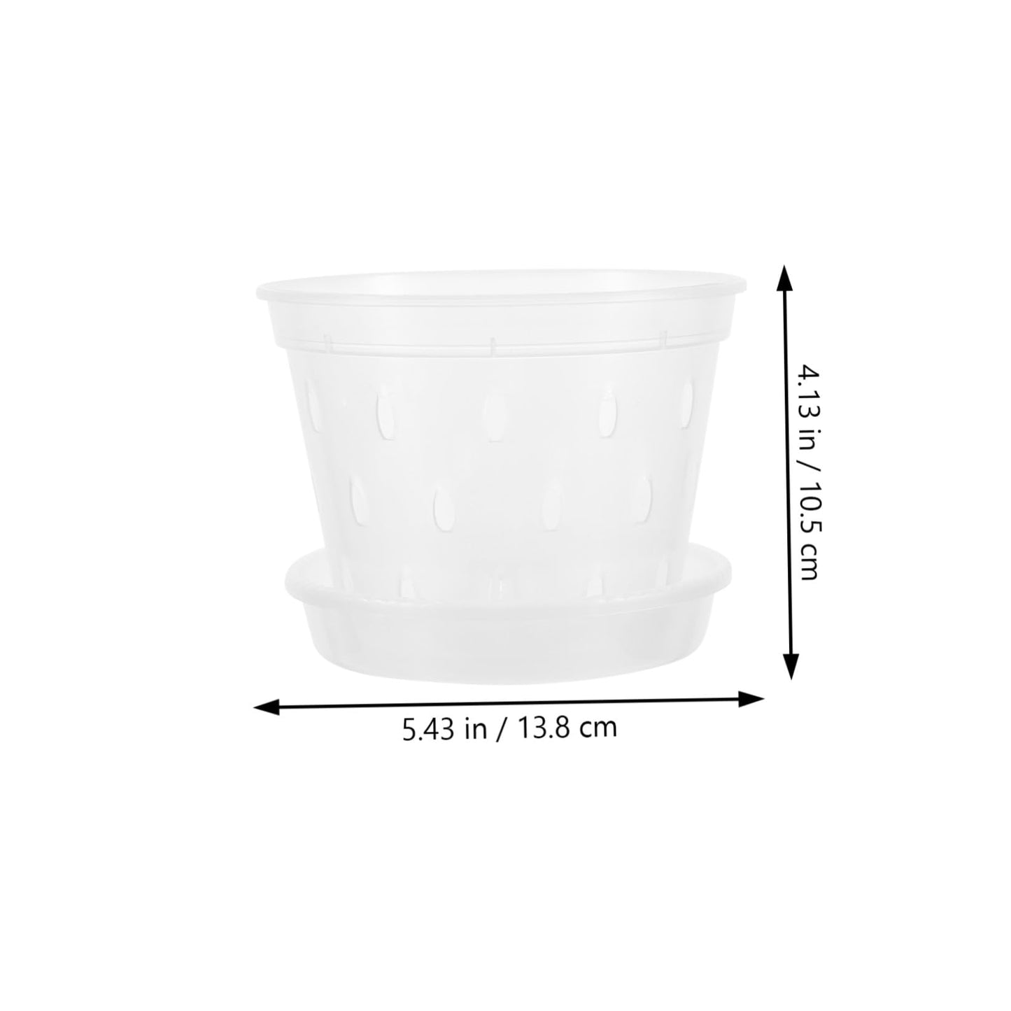 GANAZONO Plant Pots Indoor Orchid Pot Orchid 5 Sets s with Holes and Saucers, Clear Plastic Plant Indoor 6 Inch 6 Inch