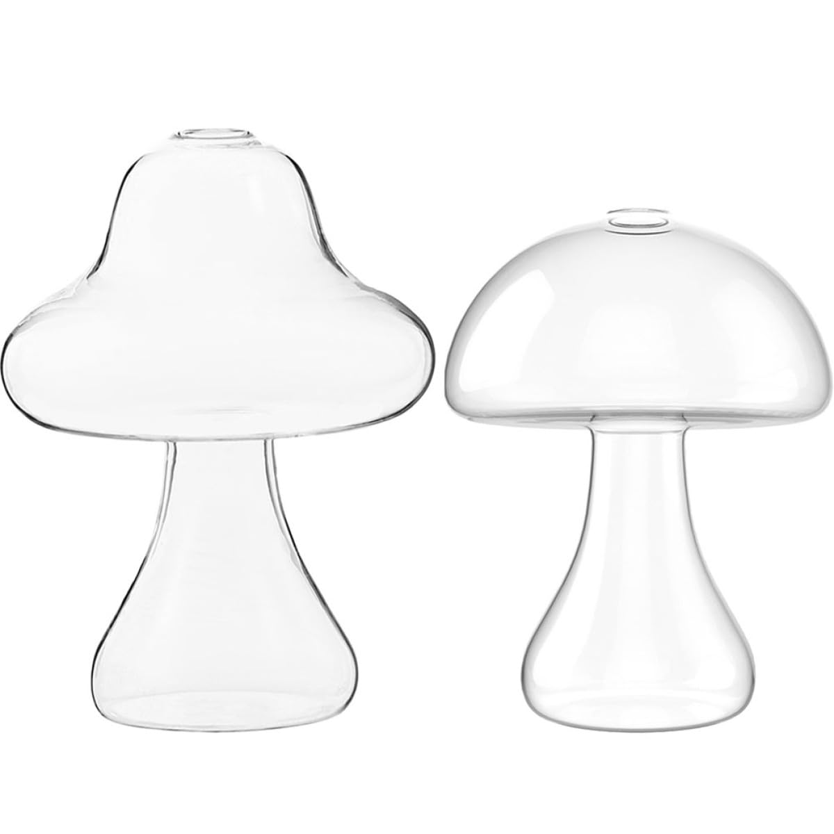 Zerodeko 2pcs Mushroom Shaped Glass Vases for Flowers Small Hydroponic Terrarium Plant Holders Decorative Office and Home Décor Containers