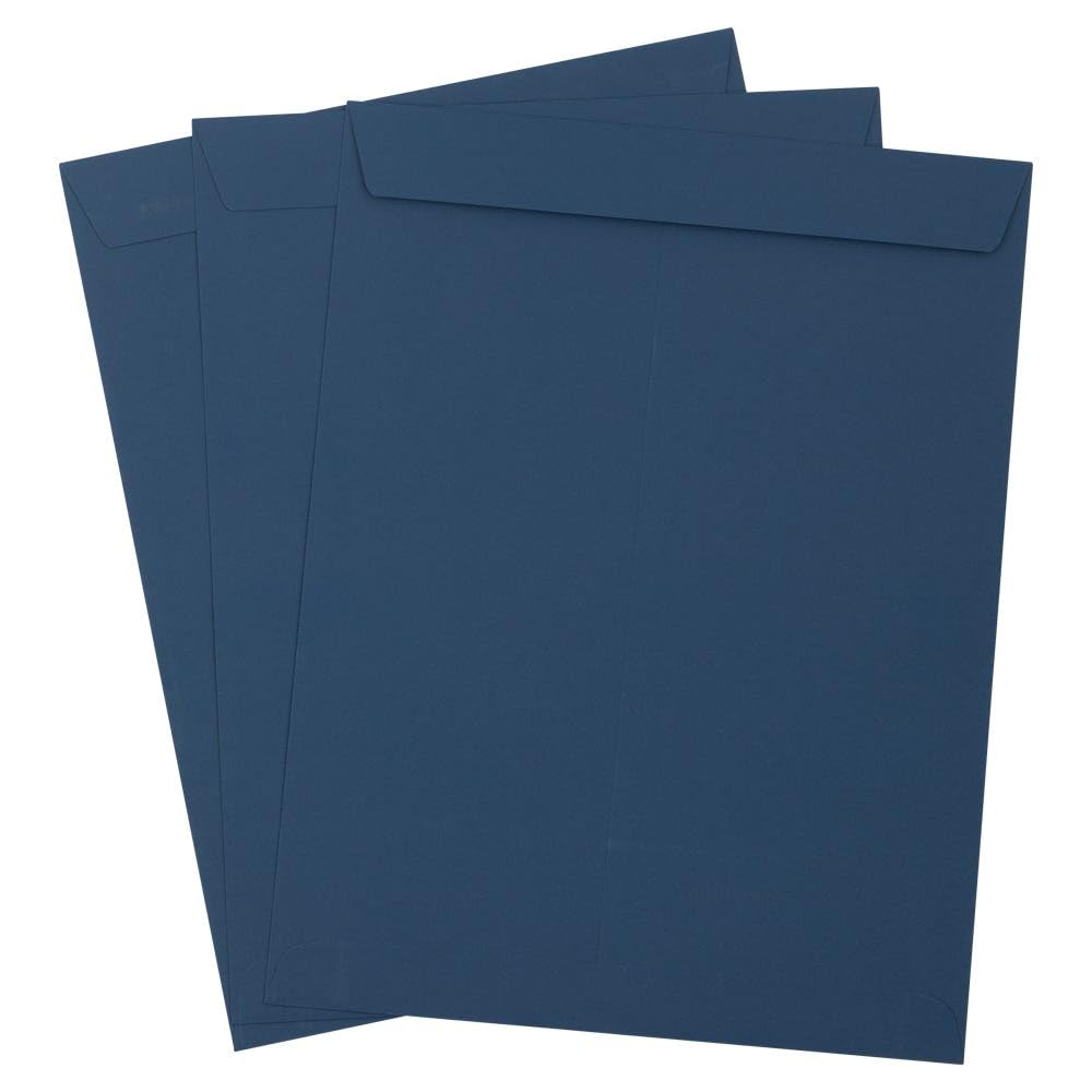 LUXPaper 10 x 13 Open End Envelopes | Peel & Press | Navy Blue | 80lb. Text | 50 Qty