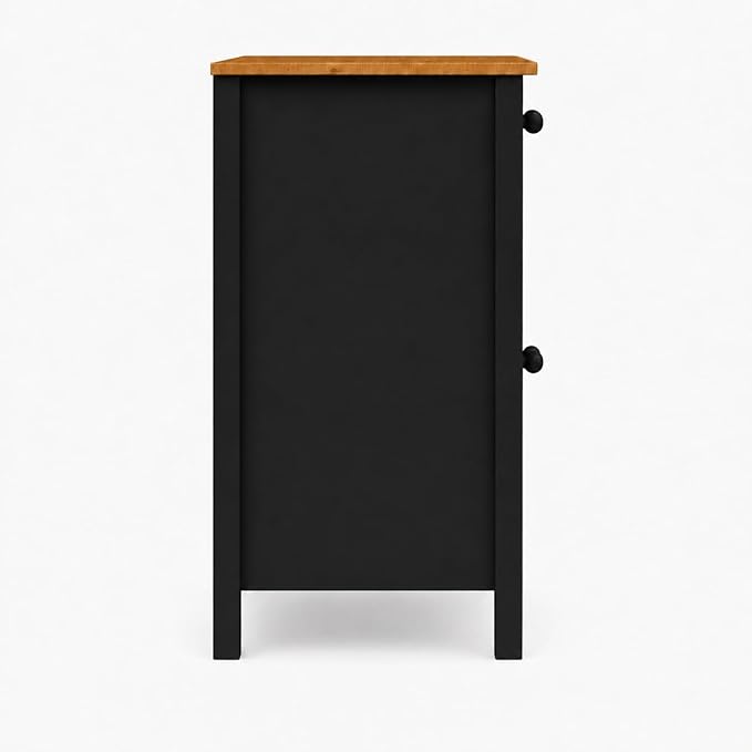 From the Tree Furniture 44" Wide Black & Pine Top Solid Pine Shaker Sideboard