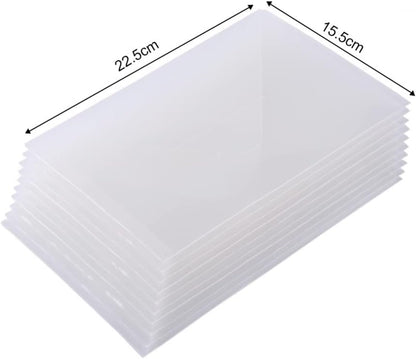 10 Pack Stamp and Dies Storage Pocket,8.75x6 inch Large Size Plastic Storage Envelopes Transparent Plastic Folders for Cutting Dies Stencil Embossing Crafts for DIY Scrapbooking Craft Organizer Holder