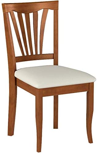 East West Furniture Avon 36" Linen Dining Chairs in Saddle Brown