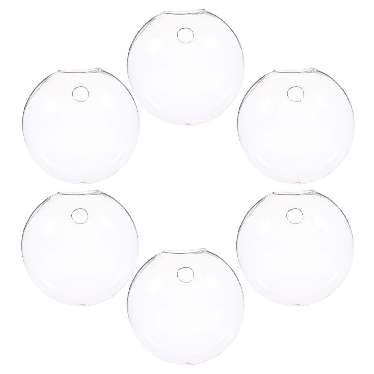 BESTonZON 6pcs Wall Mounted Glass Hanging Vases for Indoor Plants Hydroponic Terrarium Bottles Small Glass Containers for Balcony Home Décor