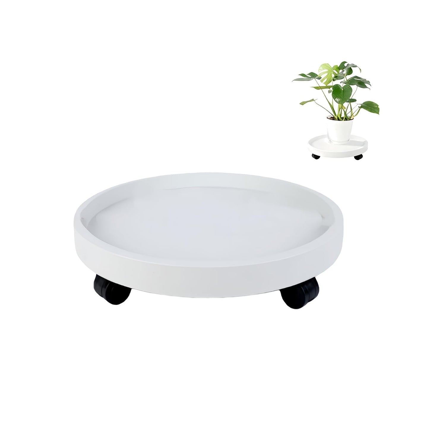 Fjxxxn Rolling Plant Caddy 12.6 Inches，Plant Stand with Wheels for Heavy Potted Plants, Deck and Garden Use, 140Lbs Load Capacity