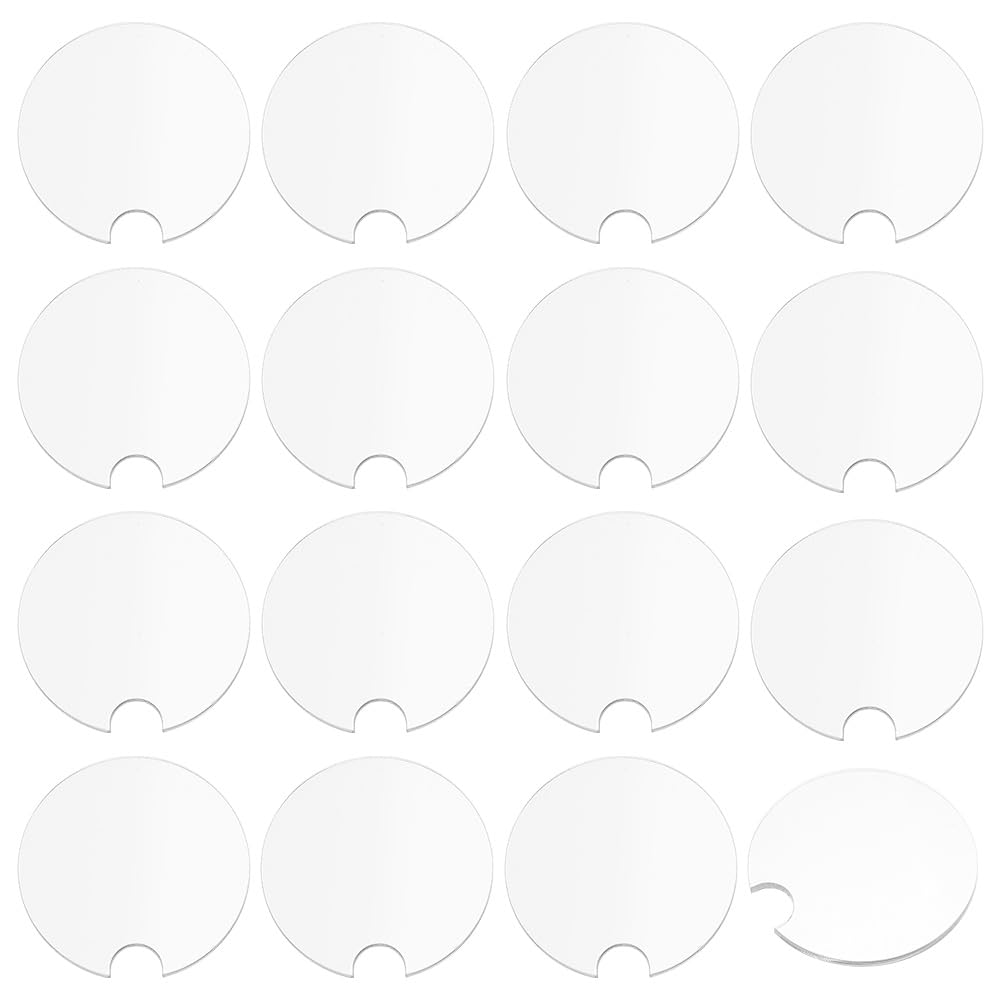 BENECREAT 16pcs Acrylic Blanks Car Coaster 2.6inch Acrylic Blanks Tumbler Topper DIY Coaster Car Tumbler Topper Supplies for DIY Car Coasters, Kitchen, Living Room, Office