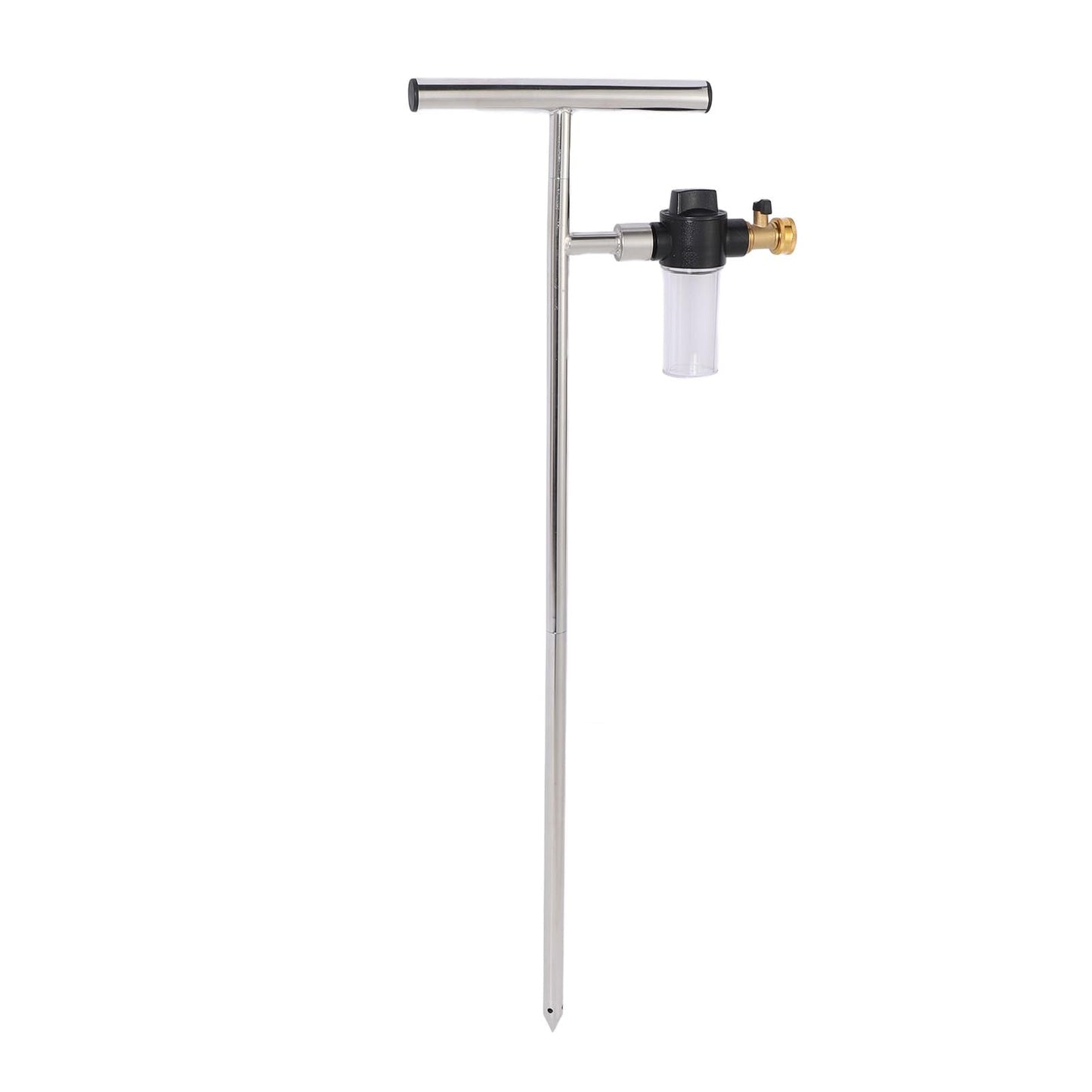 Deep Root Watering Tool, Stainless Steel Root Feeder with Fertilizer Bottle Watering Wand Irrigation System Watering Stake for Trees Bushes Shrubs with Brass Valve T Handle