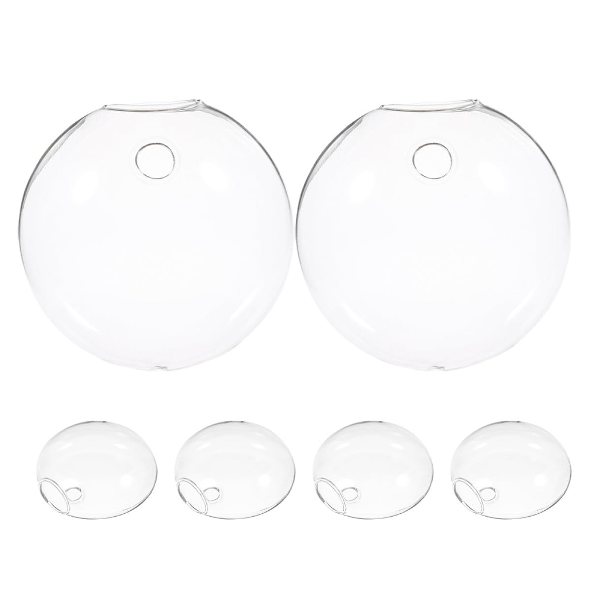 Luxshiny 6pcs Wall Hanging Glass Planter Vases for Hydroponic Plants, Flat Glass Terrariums for Home Décor and Indoor Gardening