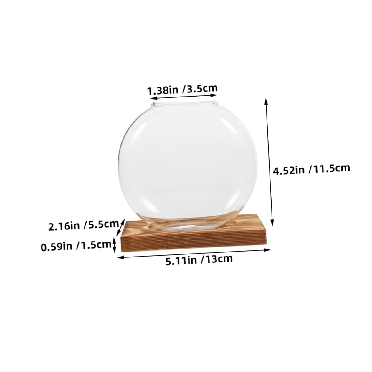 Cabilock 2pcs Plant Propagation Station: Hydroponic Glass Vase with Wooden Base Transparent Plant Terrarium - Hydroponic Vase for Home Office School Balcony
