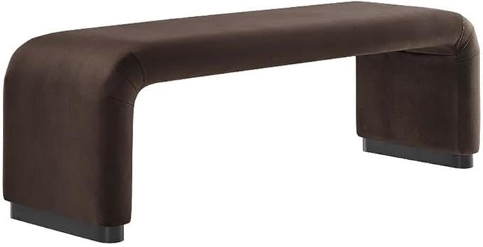 Modway EEI-6734-BLK-CHB Koda Performance Velvet Waterfall Long Bench