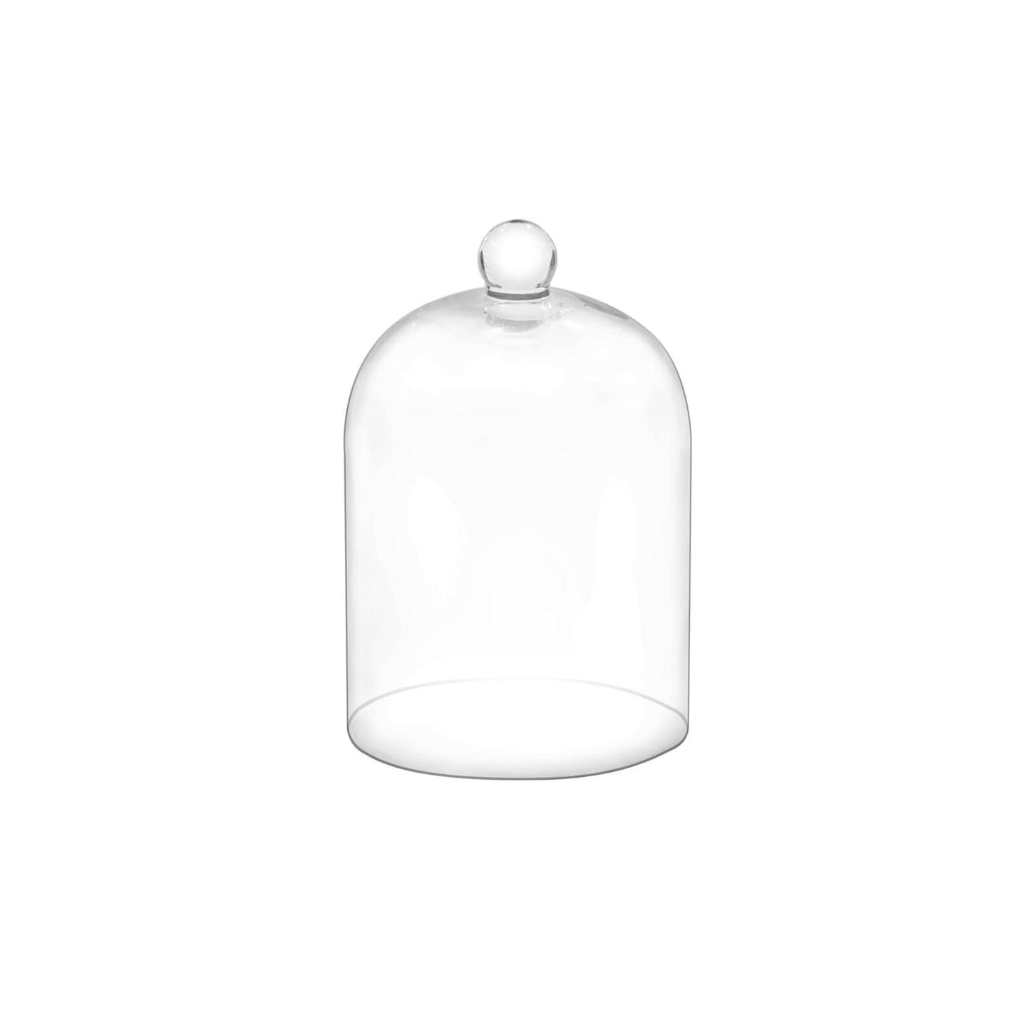 7.5" Tall Handmade Glass Cloche, Thick & Sturdy, Dia 5"xH 7.5", For Terrarium, Plants, Trinkets, Cakes, Figurines, LED Light String, Candle. Cloche Glass Dome, Bell Jar Display Case (1, 5.12"x7.48")