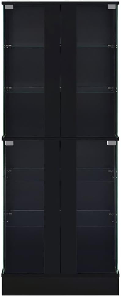 Pemberly Row Wood Curio Cabinet, 63.75" H x 24" W x 14.25" D, MDF and Glass