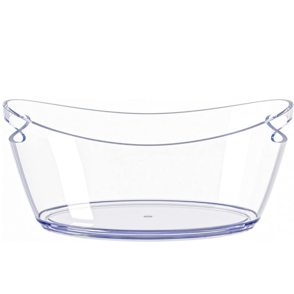 OUKEYI Ice Buckets for Parties, 5.5 Liter Large Clear Acrylic Food Grade Ice Bucket, Mimosa Bar Supplies Beverage Tub for Champagne Beer Sparkling Wine Cocktails, 16.9, Transparent, OUKEYI-100894