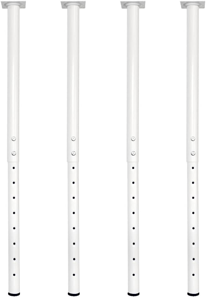 QLLY 24-40 inch Adjustable Metal Table Legs, Heavy Duty DIY Desk Legs