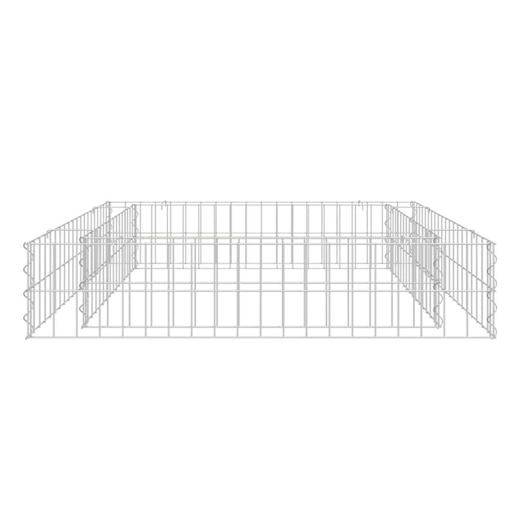 Gabion Raised Bed Silver Galvanized Steel 39.4x39.4x7.9 in, Gardening, Pots & Planters, 151311