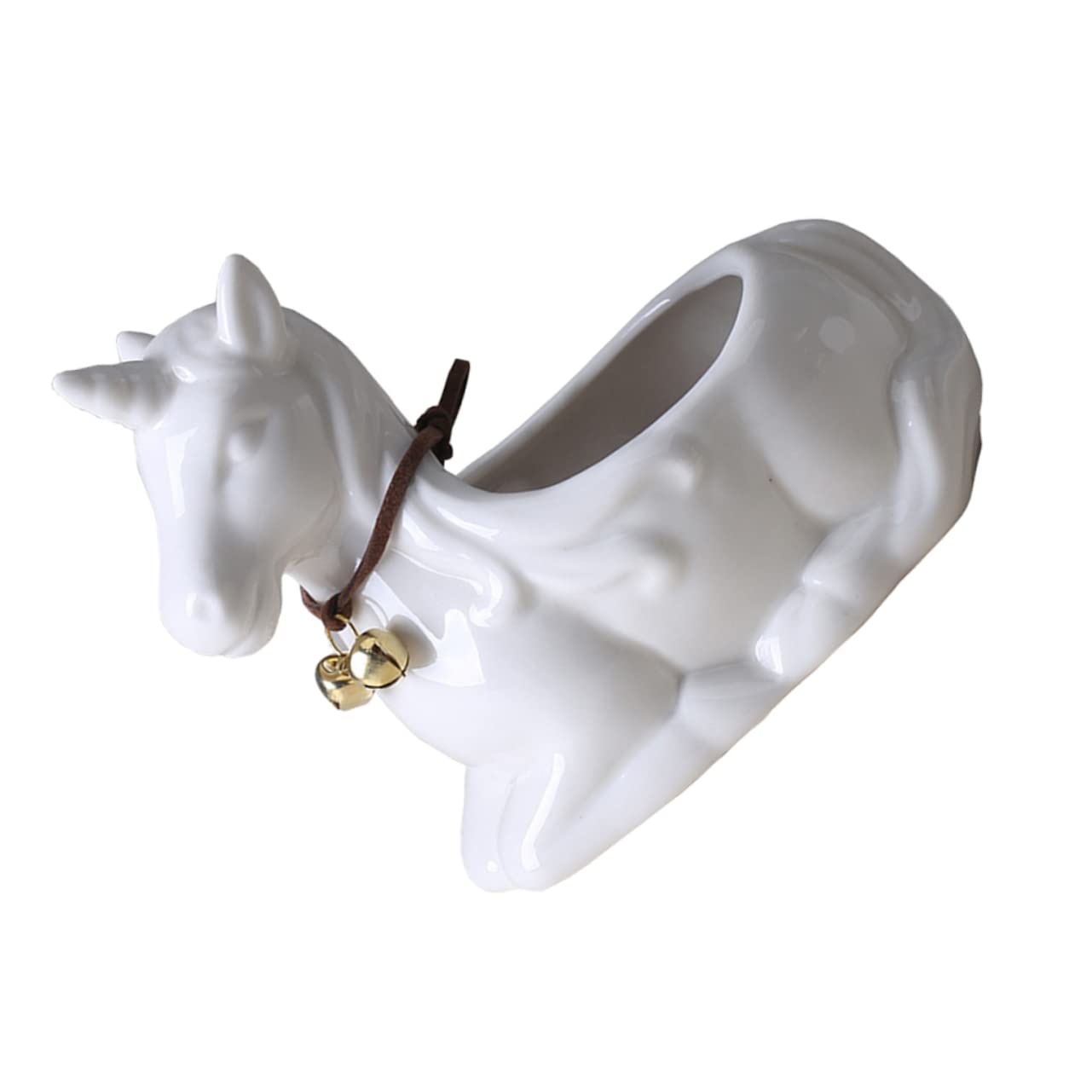 OFFSCH Ceramic Unicorn Flower Pot 5.11X4.72X3.34In Cartoon Succulent Plant Container Decorative Desktop Adornment for Home Office Garden