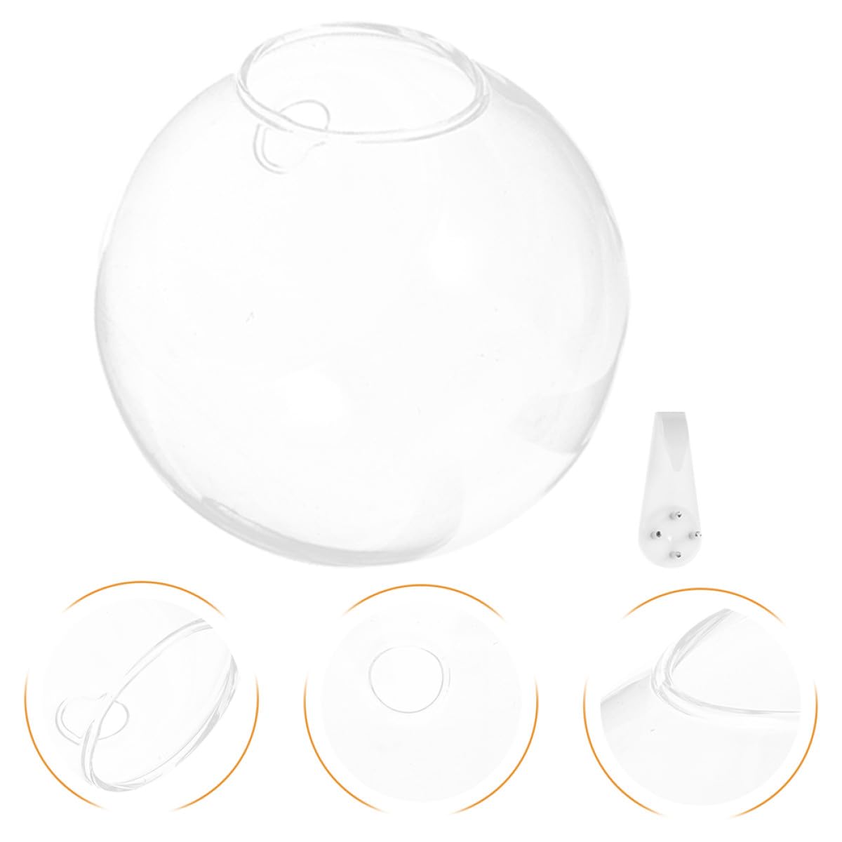 Operitacx Wall-Mounted Hydroponic Glass Vase Set 4pcs, Hanging Glass Plant Holder with 10cm Terrarium Bottles and Adhesive Crystal Clay for Indoor Home Décor