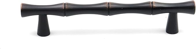 2PCS Bamboo Zinc Alloy Cabinet Handles, 3.8 Inch Hole Distance Black and Red