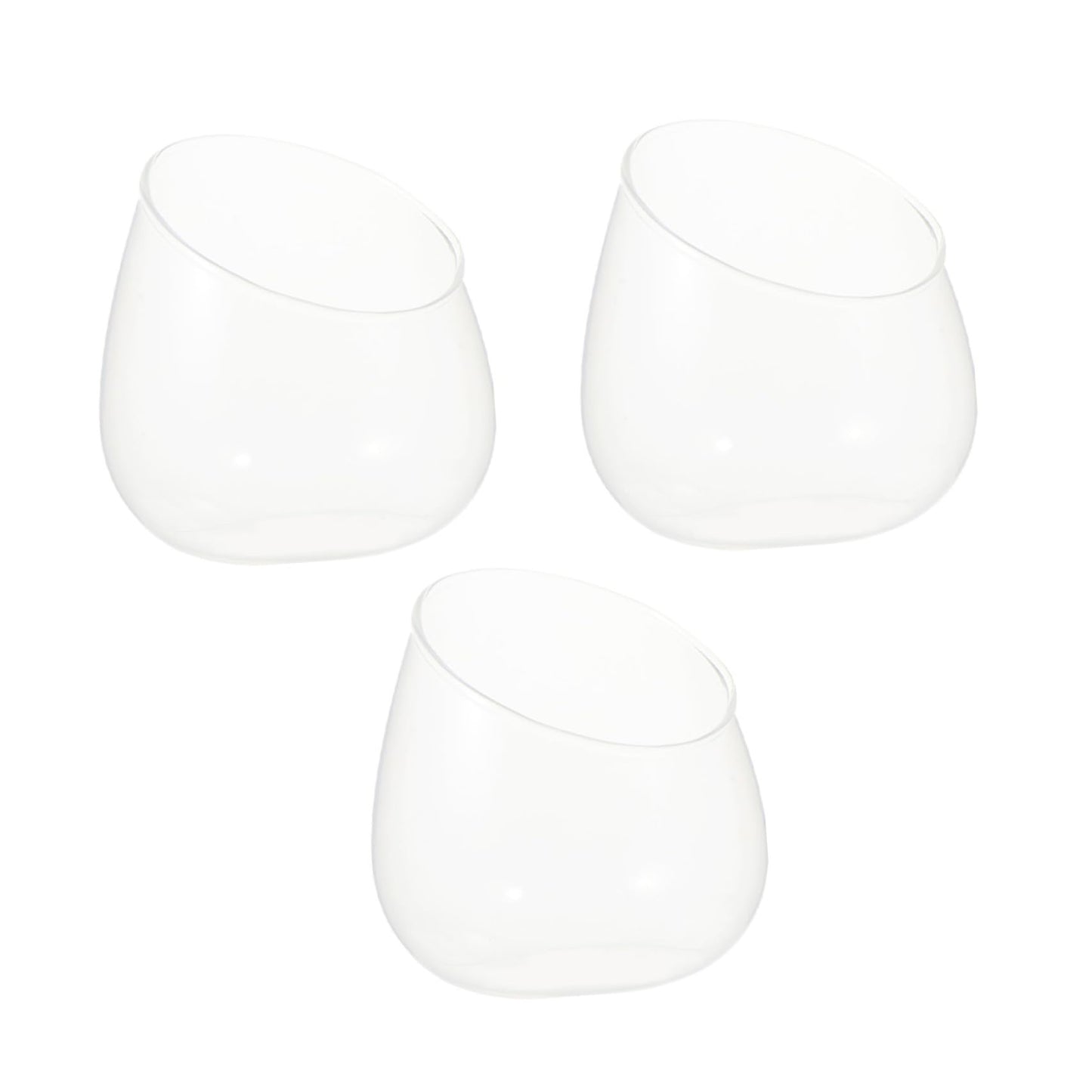 Cabilock 3pcs Glass Slant Cut Micro Landscape Bottles, Ecological Glass Terrarium Jars for Succulent Plant Display, Desktop Home Décor Vases