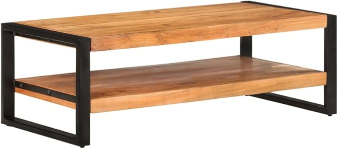 Coffee Table 47.2"x23.6"x15.7" Solid Acacia Wood, Side Table, Center Table