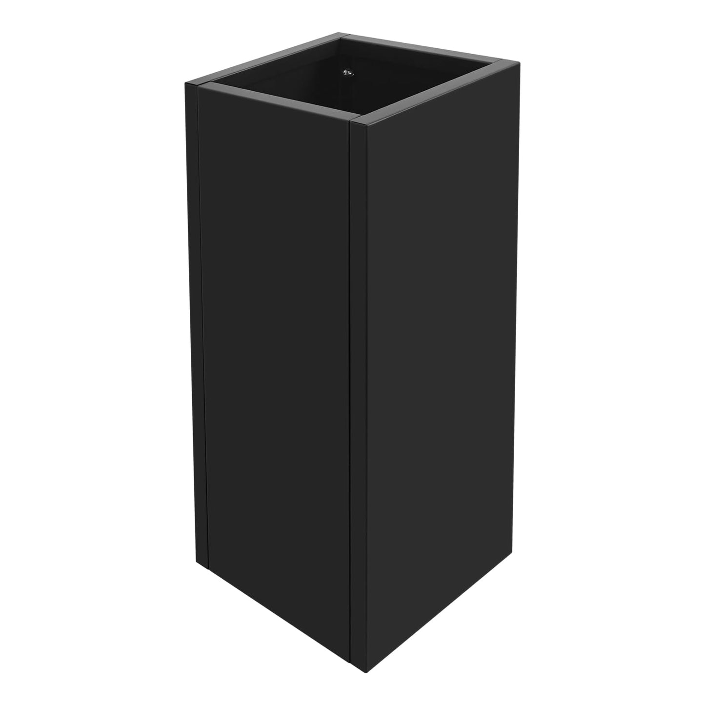 Pinelicorn Black Rectangular Planter with Removable Insert Shelf 12" L x12 W x 30" H, Cube Metal Planters Pot with Drainage Holes, Heavy Duty Steel Flower Pots for Patio, Yard, Garden