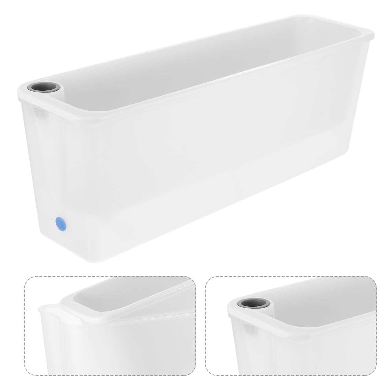 HANABASS Small Rectangular Self Watering Plant Pots, Herb Garden Planter, Vegetable Planters Window Box for Windowsill Patio Garden Balcony Porch Yard, 17.0X 5.9X 4.5Inches