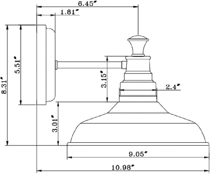 Design House 579649 Kimball Industrial Farmhouse 1-Light Indoor Wall Light with Metal Shade for Hallway Bathroom Kitchen Foyer, Antique White