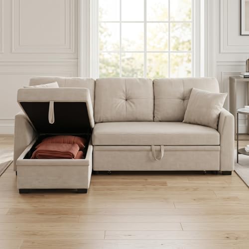 Convertible Sofa Bed, L Shape Sleeper Sofa