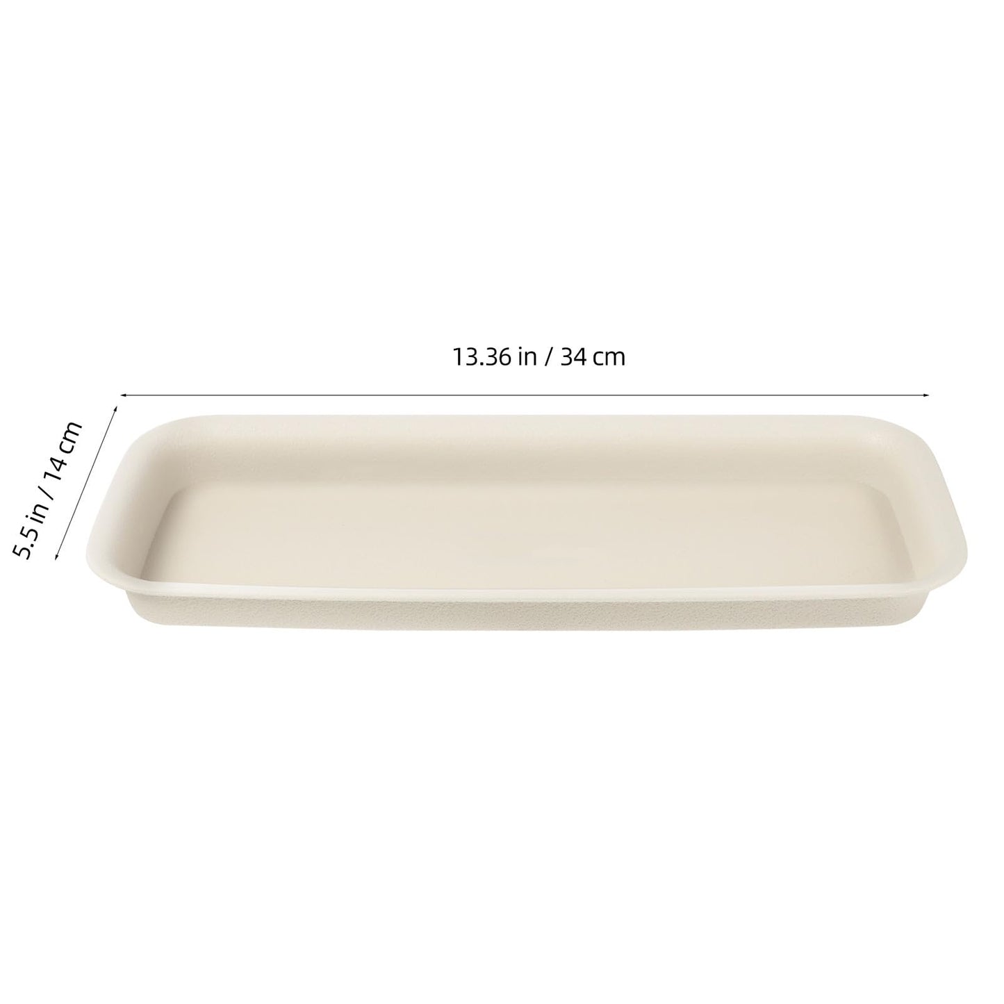 Toddmomy 3-Pack Rectangular Plant Saucer (13.4" x 5.5"), Plastic Drip Tray for Windowsill, Water Catcher Base for Indoor Outdoor Potted Plants, Reusable (White)