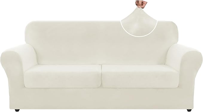 ZNSAYOTX Oversized Velvet 3 Piece Couch Cover