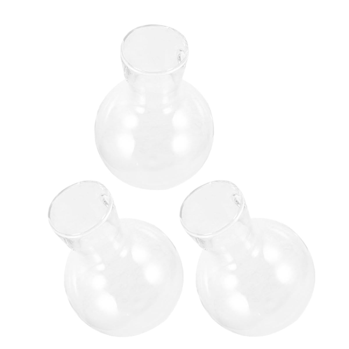OSOLADY 3Pcs Hydroponic Glass Vase Set with Wooden Stand, High Borosilicate Glass Propagation Planter Jars for Desktop Terrarium and Plant Display
