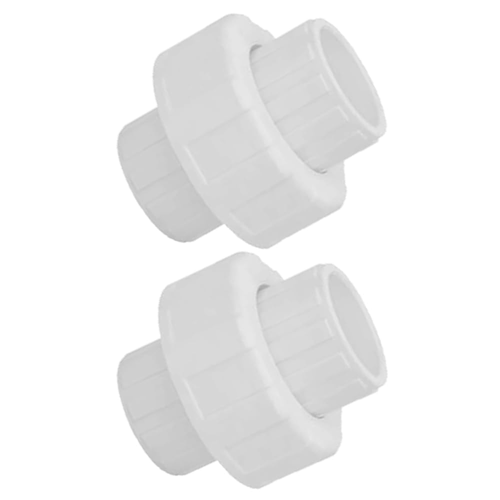 2Pcs 1-1/2" PVC Union Coupling Pipe Fitting (Socket x Socket),Schedule 40,Plumbing Fitting with EPDM O-Ring, White, 1.5" Pump Union for Spa Swimming Pool Pump, Farm Irrigation, Garden Watering.