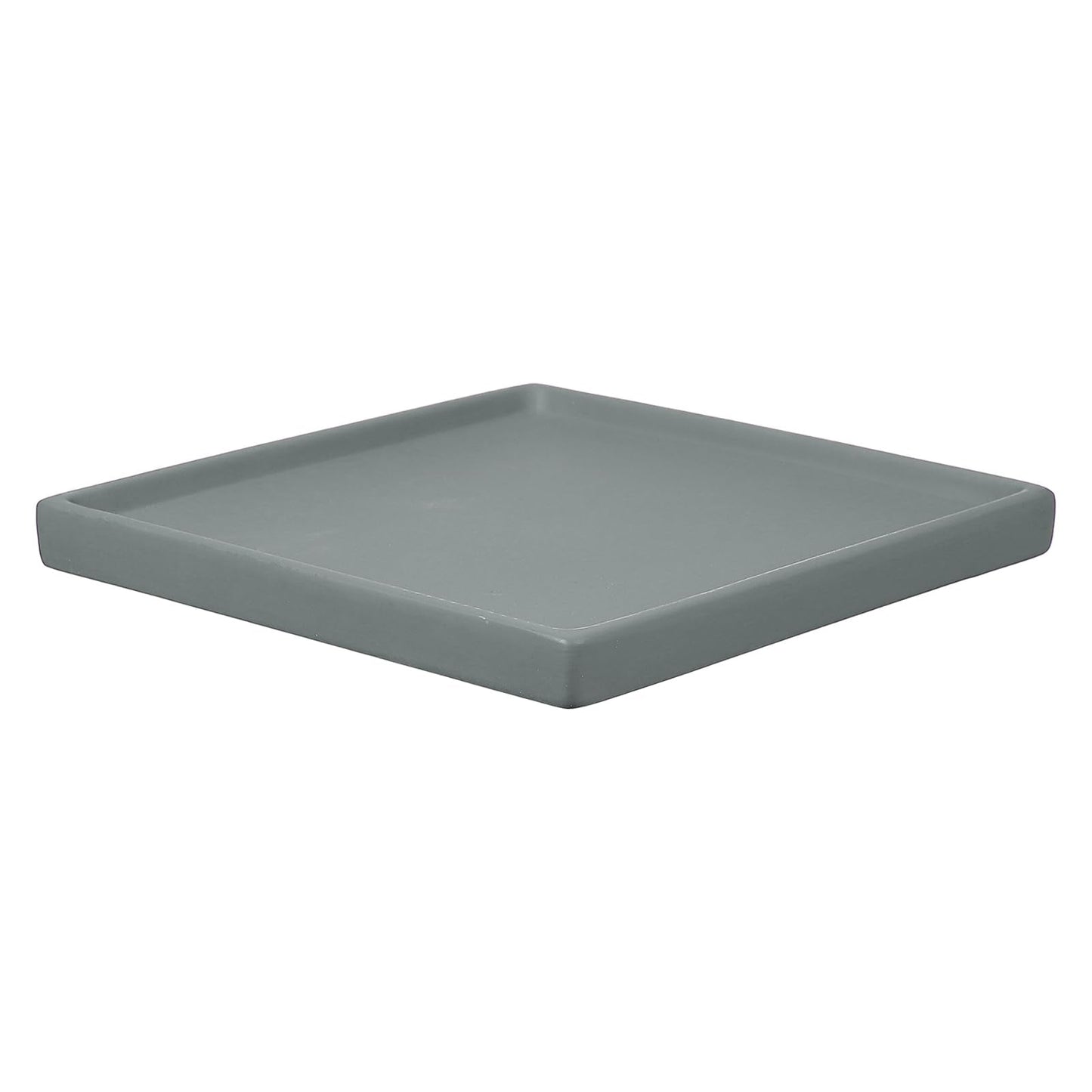 YELARXI 7.5 Inch Ceramic Plant Saucers, Square Flower Planter Water Trays Ceramic Plant Saucer Pot Tray -Fitting for (Outdoor/Indoors/Garden/Planting/Water/Flower/Coffee) Dark Gray