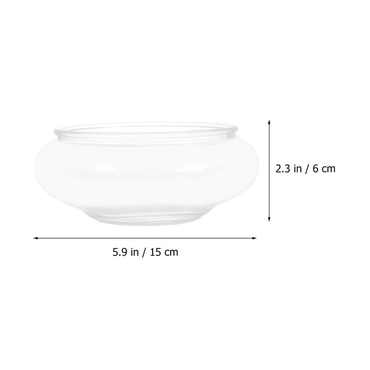 Milisten Glass Bubble Bowl, 15cm Flower Glass Vase Bowl Succulent Planter Air Plants Hydroponic Display Terrarium Floating Candles Bowl Centerpiece Candy Dish, 15.00X15.00X6.00CM, Transparent