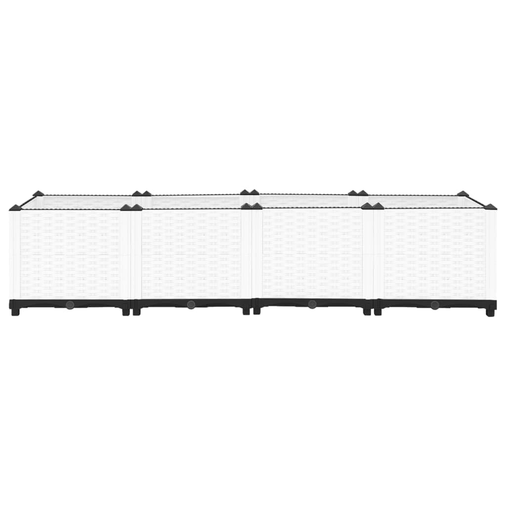 GOLINPEILO Raised Garden Bed, PP Planter Box, Garden Boxes Outdoor Raised for Vegetables, Fruits, Flowers and Herbs, White 63"x15.7"x15" Polypropylene