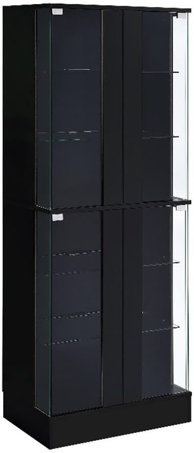 Pemberly Row Wood Curio Cabinet, 63.75" H x 24" W x 14.25" D, MDF and Glass