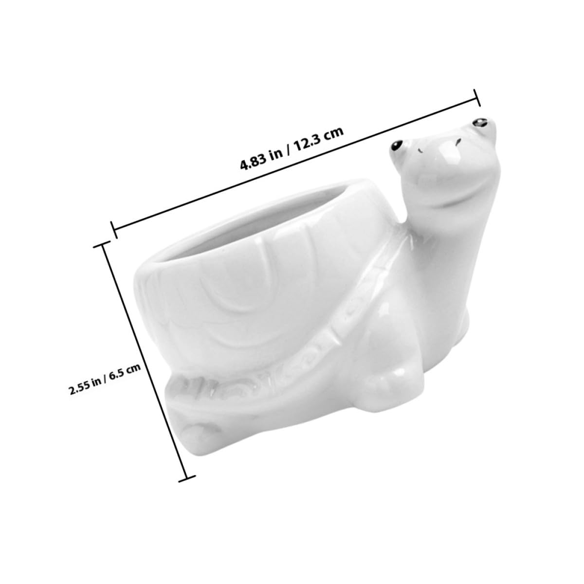 SEWACC Cute Cartoon Turtle Ceramic Flower Pot Succulent Planter for Indoor and Outdoor Plants White Small Decorative Garden Plant Container