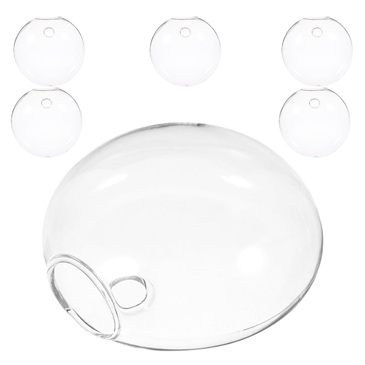 ULTECHNOVO 6pcs Wall Mounted Glass Flower Vases Hydroponic Planter Flat Glass Terrarium Pots for Home Décor and Indoor Plants