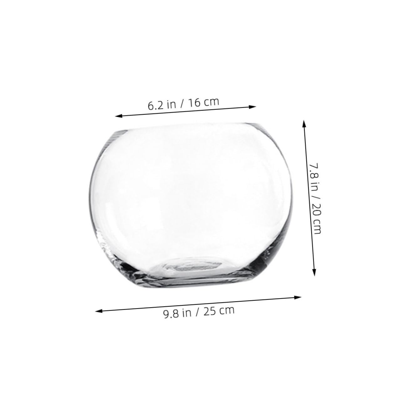 Sosoport Hydroponics Glass Vase Transparent Desktop Flower Pot Smooth Surface Decorative Plant Holder for Home Office Hotel Terrarium Succulent Display