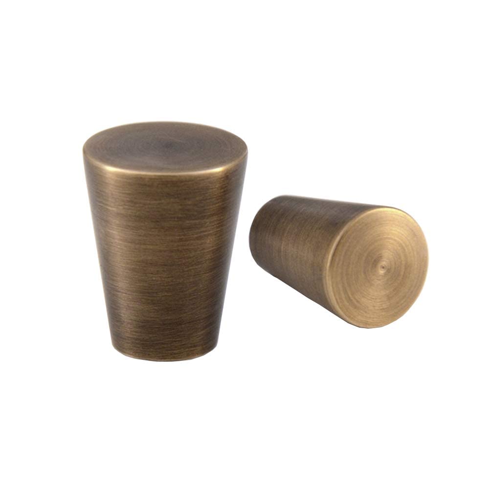 RZDEAL 8Pcs 0.79"x0.98" Solid Brass Cabinet Knobs Handle Antique Bronze Cone Shoe Book Drawer Knob Handle