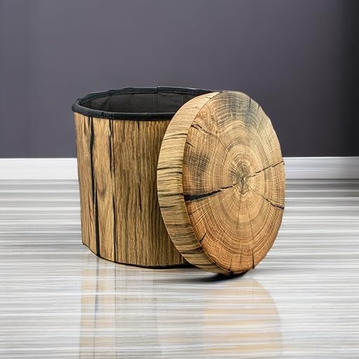 Sorbus Tree Stump Stool, Toy Storage Ottoman 15 Inch Fake tree stumps Log Stool